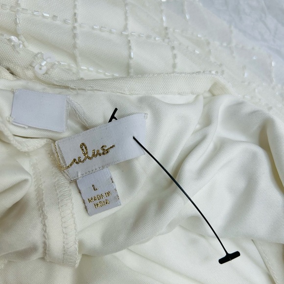 Cherished Vow White Beaded Backless Mermaid Maxi Dress Lulus Size Large - Picture 8 of 13